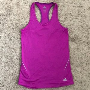 Adidas Women M Racerback Keyhole Tank Pink Pocket